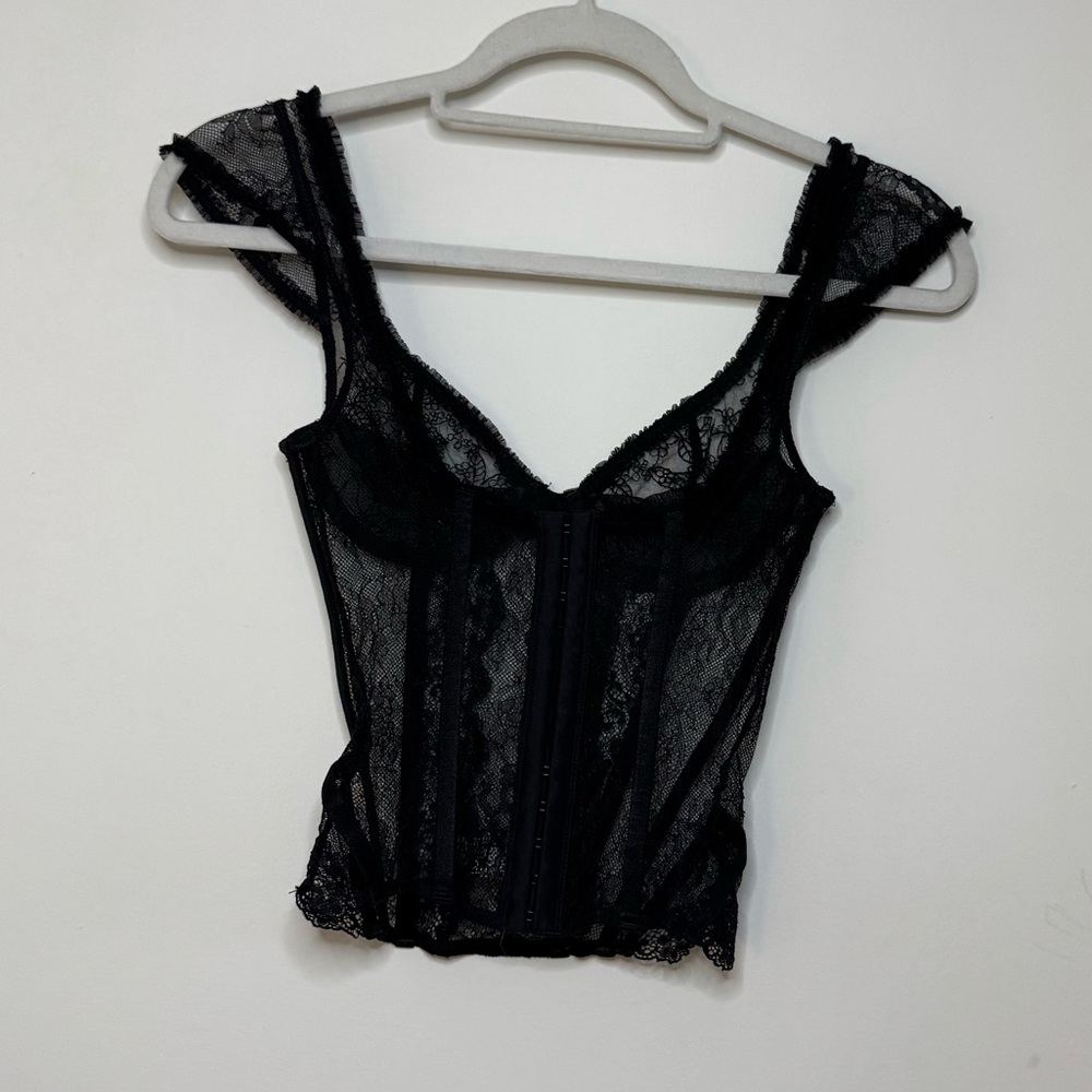 Black Lace Corset - Lioness - XS